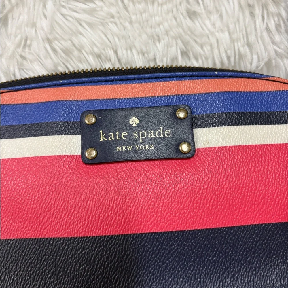 Kate Spade Navy and Pink Striped Crossbody Bag